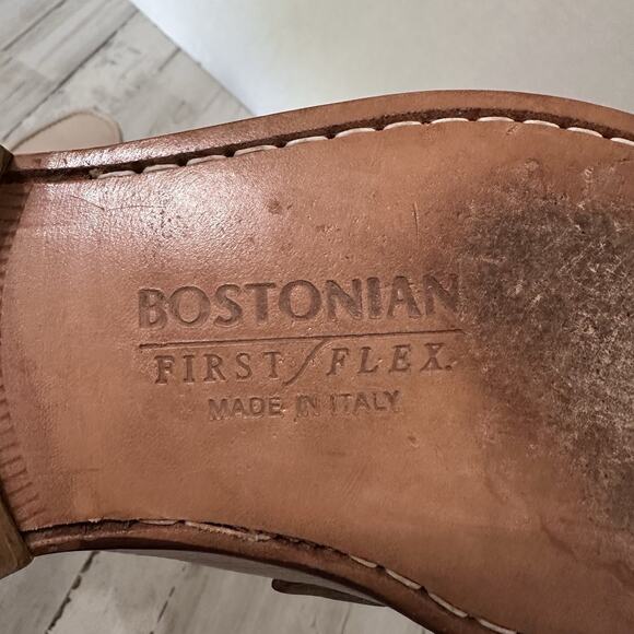 Bostonian Crown Windsor Horsebit Mens Loafers 7.5 Wide Beige‎ Slip On First Flex - Picture 7 of 10